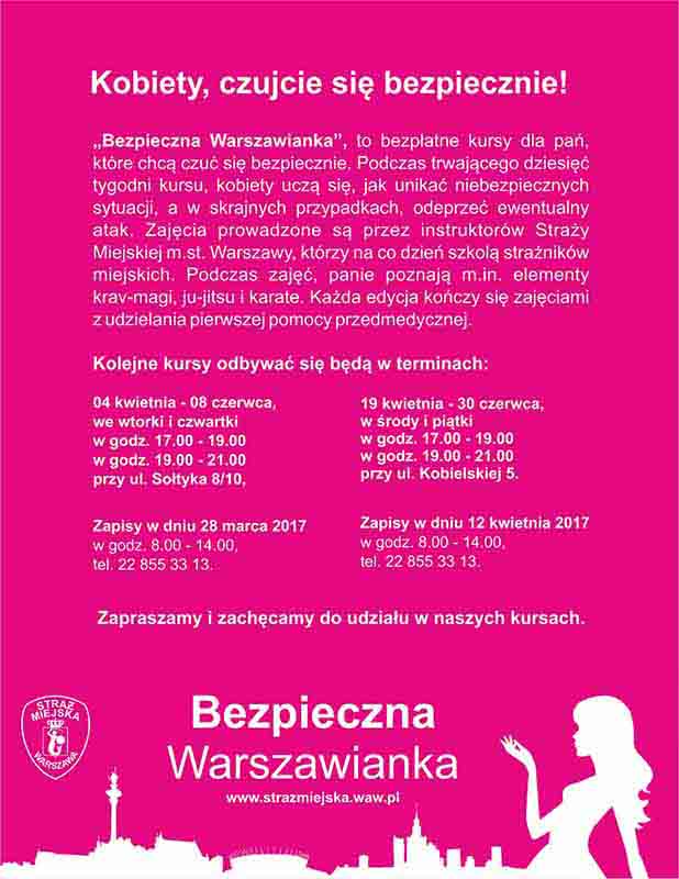 Bezpieczna warszawianka plakat