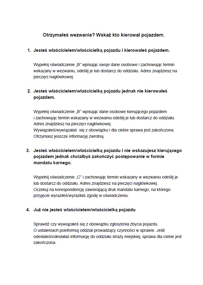 Procedura postępowania po otrzymaniu wezwania. Po kliknięciu na nią dostępna jest wersja do odczytu.