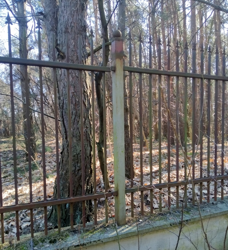 Zdjęcie z&nbsp;interwencji: metalowe przęsło płotu, odcięte od słupka.